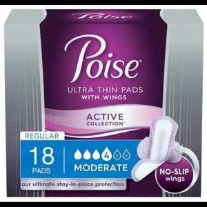 Poise Active Moderate Regular 72 count (4x18)